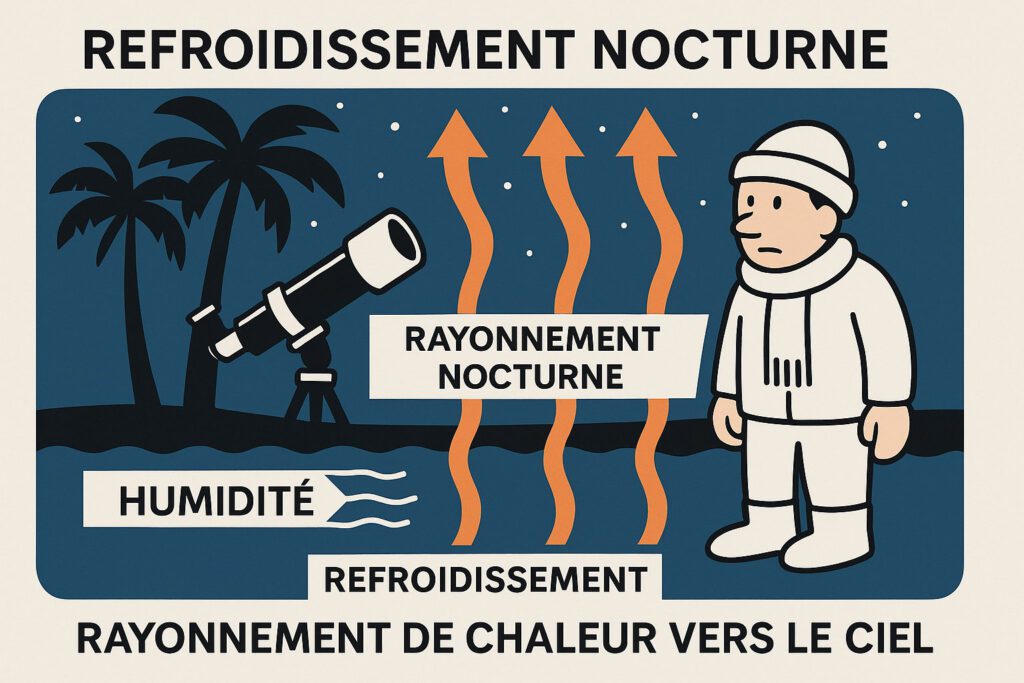 Rayonnement nocturne et refroidissement pendant les observations astronomiques