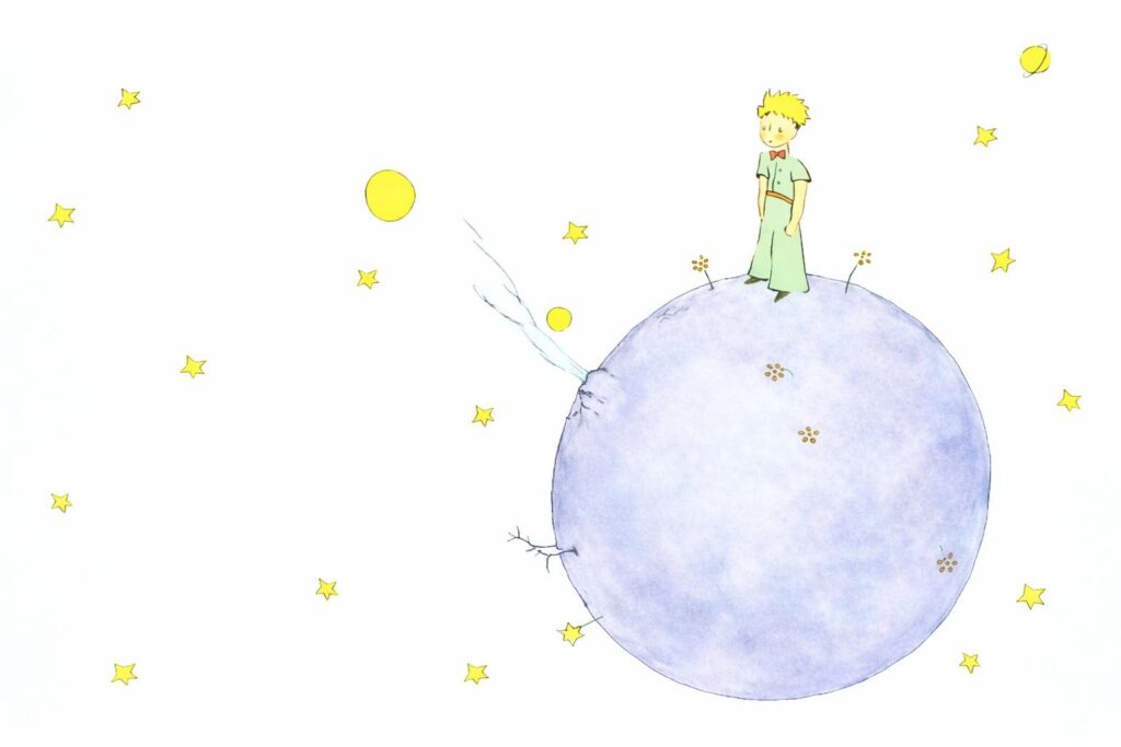 Le Petit Prince sur sa planète minuscule