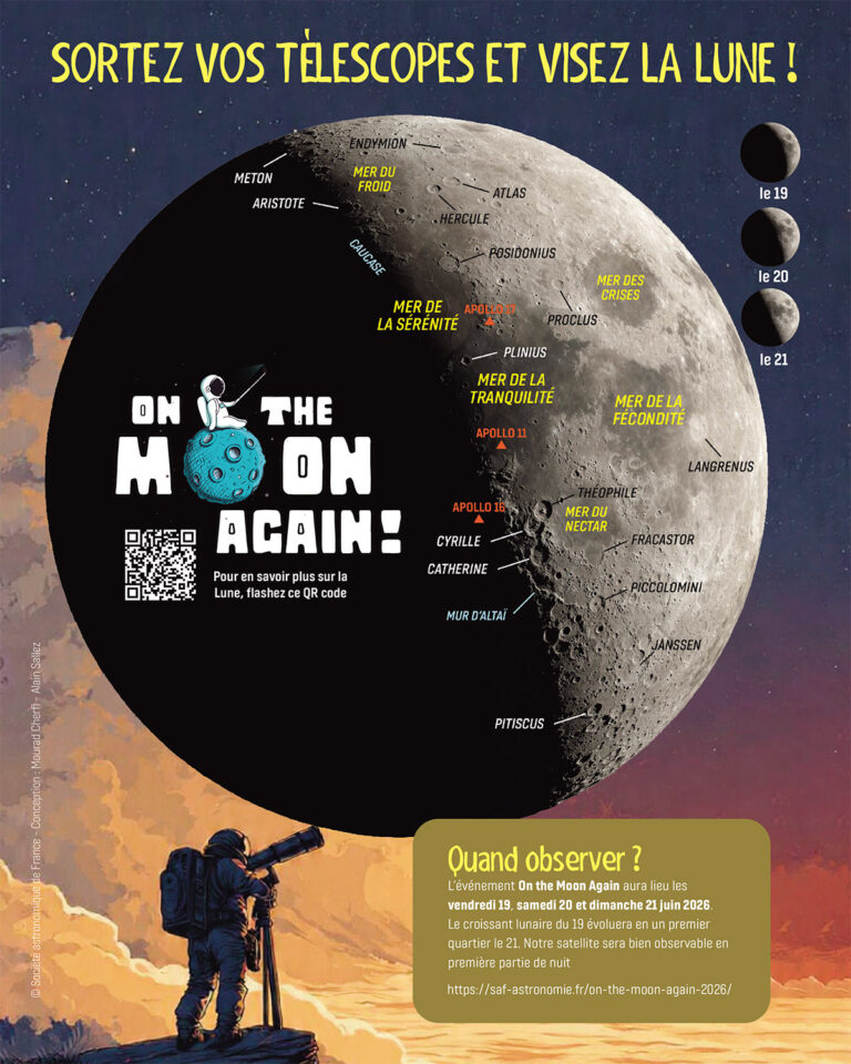 Carte de la Lune observable pour "On the Moon again 2026" à Cordes sur Ciel