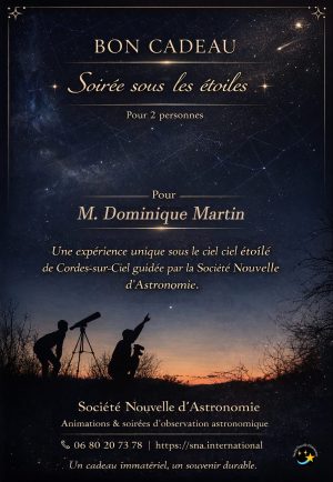 Bon cadeau pour une soirée astronomique
